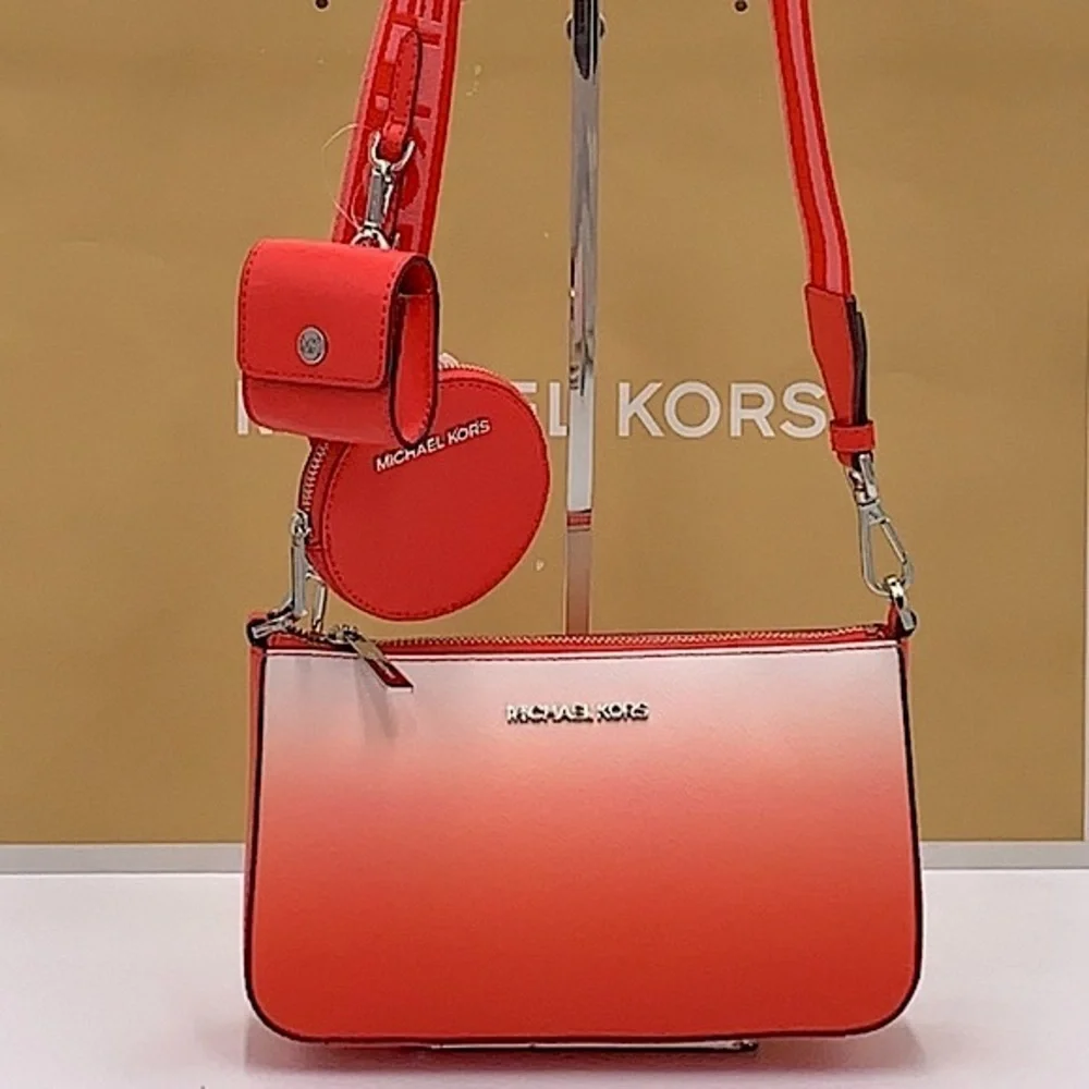 Michael Kors Jet Set Travel Tech Attached with Adjustable Coral Reef Crossbody